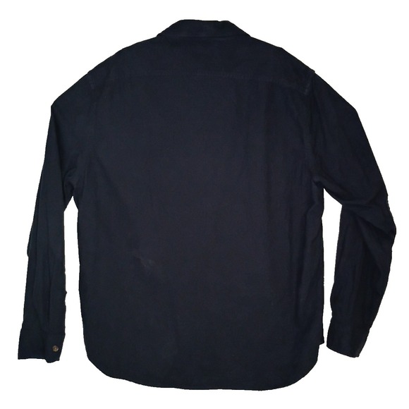 J. Crew Shirt Mens XL Blue Chamois Work Shirt Double Flap Pockets Elbow Patches - Picture 4 of 9